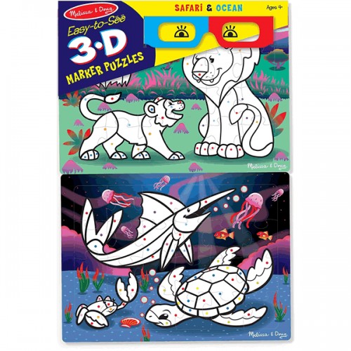 Easy to See 3D Marker Coloring Puzzles - Safari/Ocean